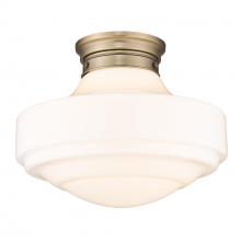 0508-LSF MBS-VMG - Ingalls Large Semi-Flush in Modern Brass and Vintage Milk Glass Shade